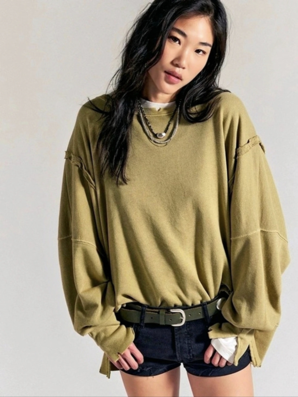 We The Free Oversized Pullover in Python Guacamole Size NWT